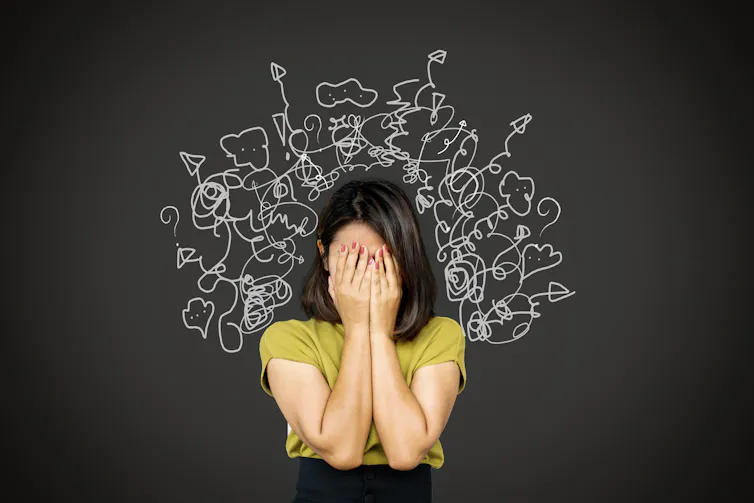 Asian woman in deep many thoughts
