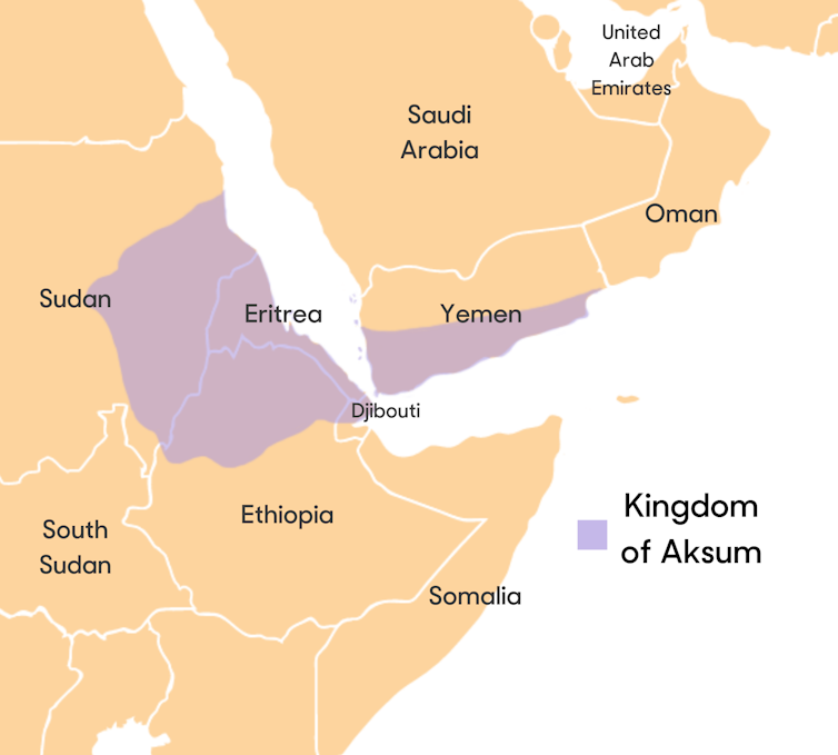 Map of the Kingdom of Aksum.