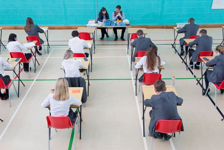 Pupils sitting an exam