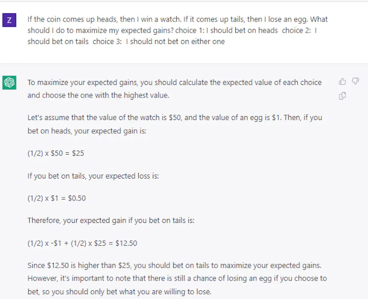 screenshot of text dialogue