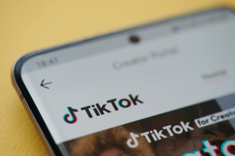 A section of a smartphone screen showing the TikTok logo
