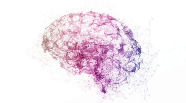Infographie d'un cerveau en nuage de points