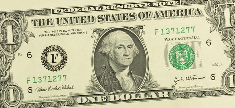 a one dollar bill