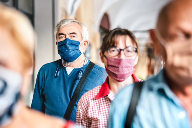 People wearing masks.