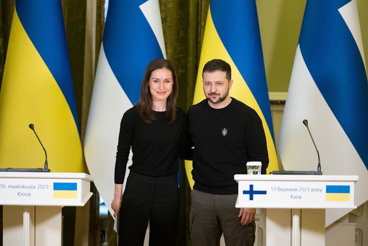 Sanna Marin et Volodymyr Zelensky
