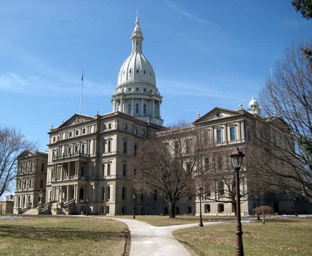 The Michigan Capitol building is pictured