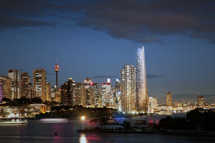 Sydney skyline at night