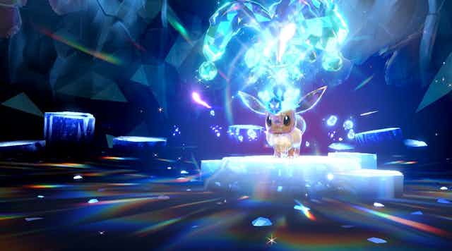 Pokémon sa vyvíjal s modrým kryštálmi nad hlavou