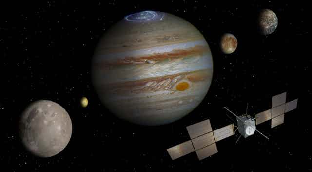 image of Jupiter, Io, Ganymède, Europe and Callisto