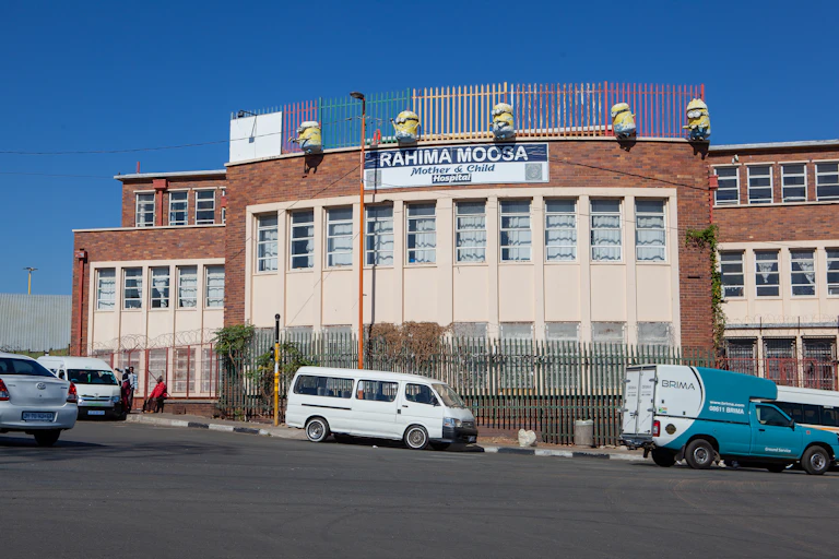 a general view of a hospital building
