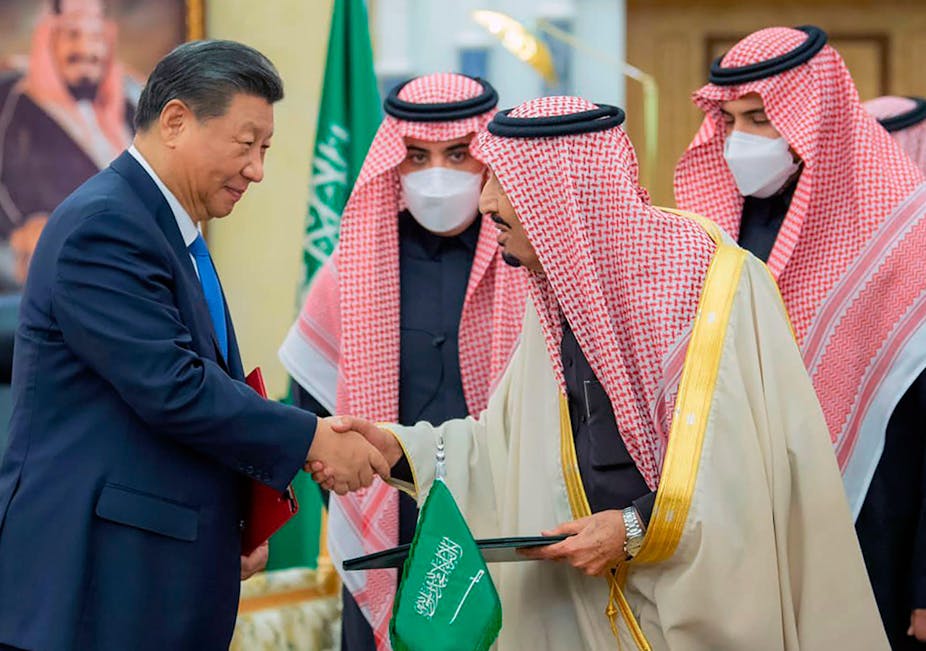 China's president Xi and Saudi Saudi king Salman