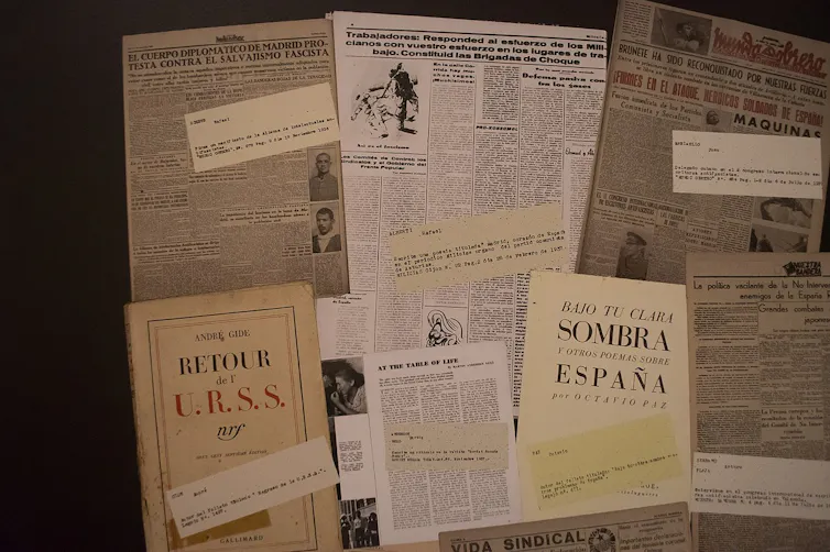 Recortes de noticias relativas al Segundo Congreso Internacional de Escritores para la Defensa de la Cultura