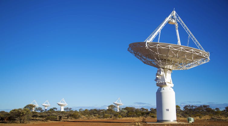 Some of the ASKAP radio telescope dishes.