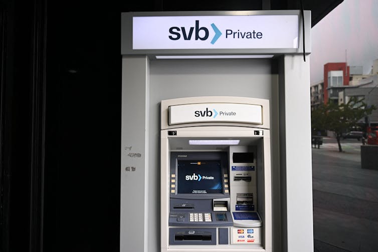 An ATM with the SVB logo