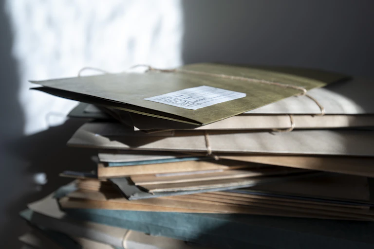 A stack of manilla folders