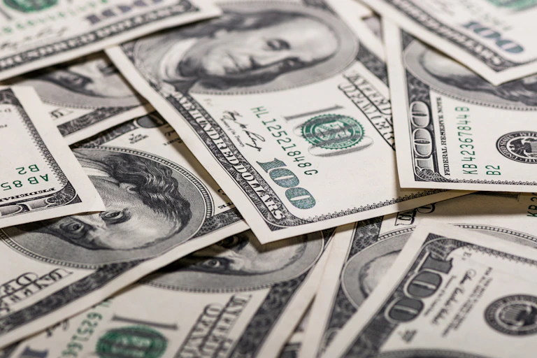 A pile of US dollar bills.