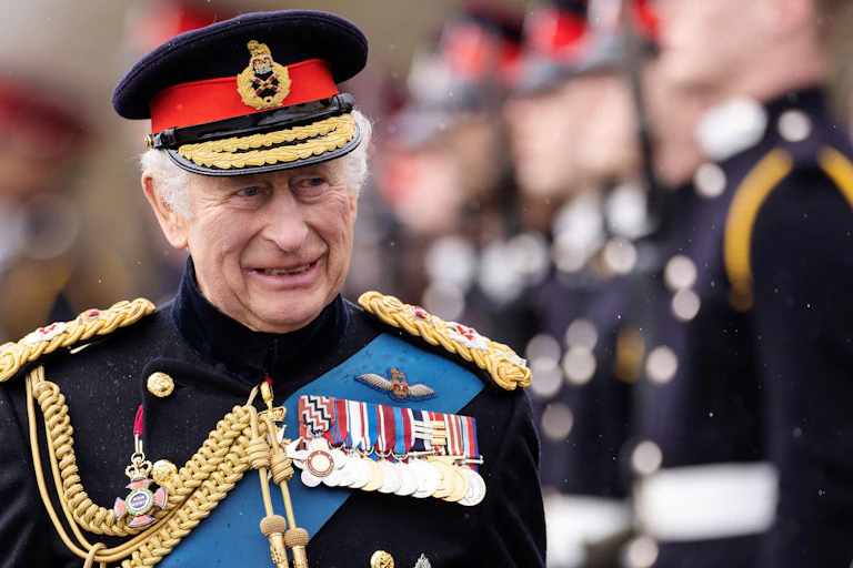 King Charles III inspects the 200th Sovereign's parade
