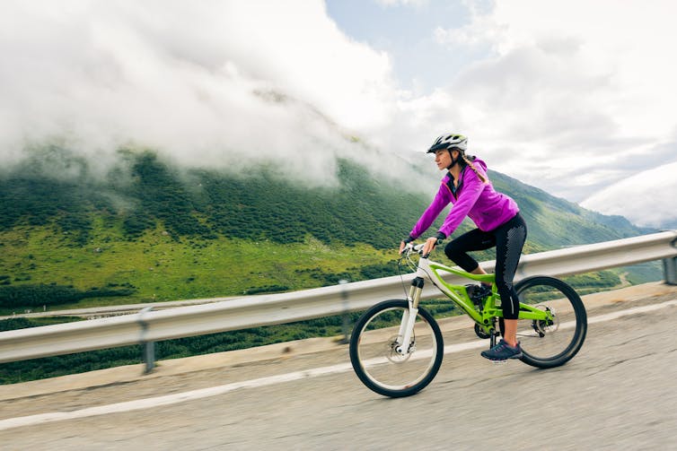 woman on a bike