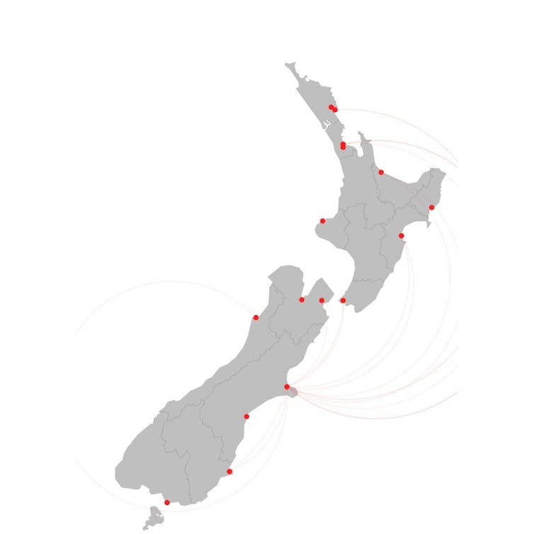 This map shows the sea routes out of Lyttelton harbour.