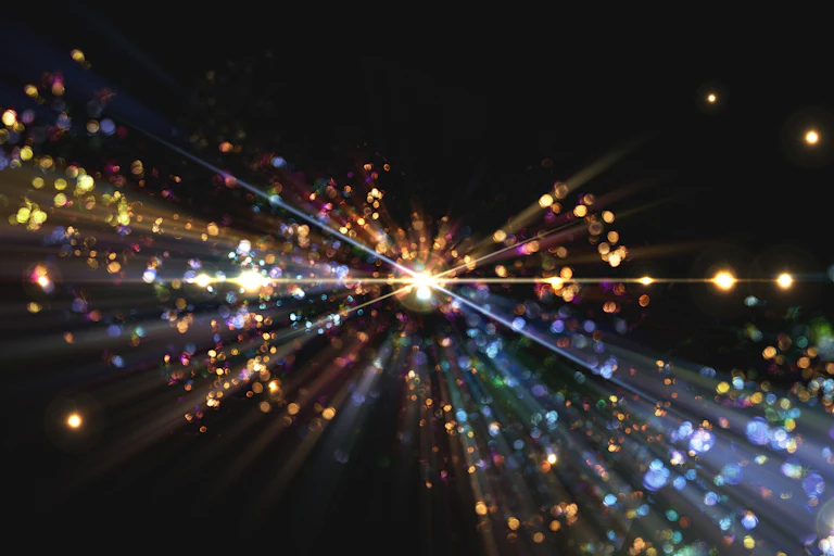 Abstract background of light particles and synchrotron radiation
