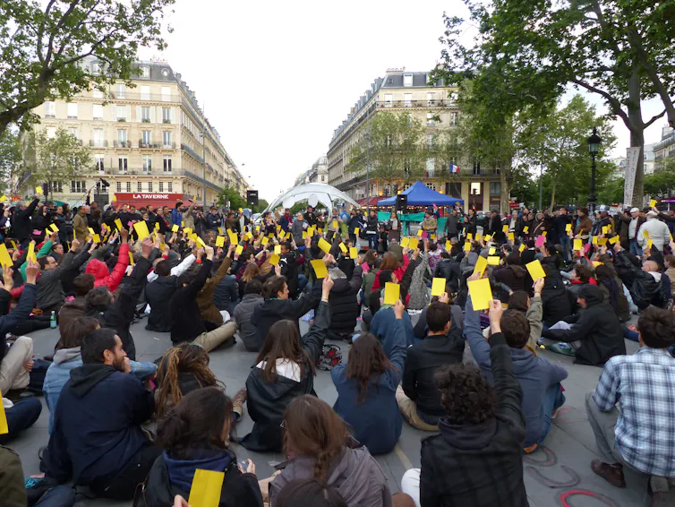 Place de la République, Paris, Europe. Nuit debout, 14 mai 2016