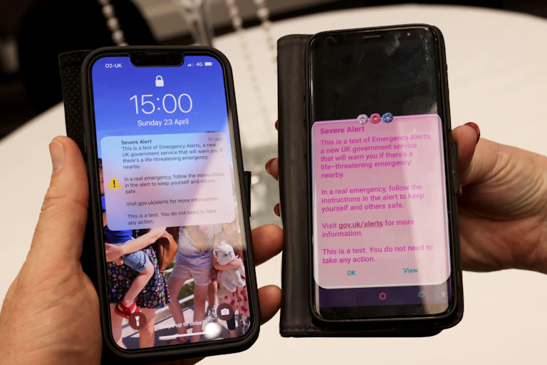 iPhones displaying a 'severe alert' message