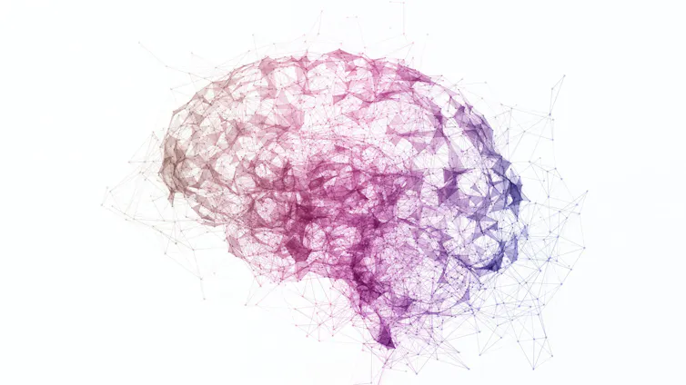 Infographie d'un cerveau en nuage de points