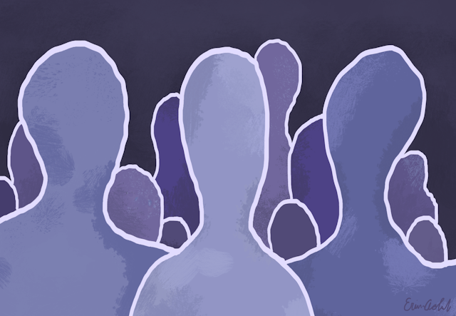 A group of faceless silhouettes 