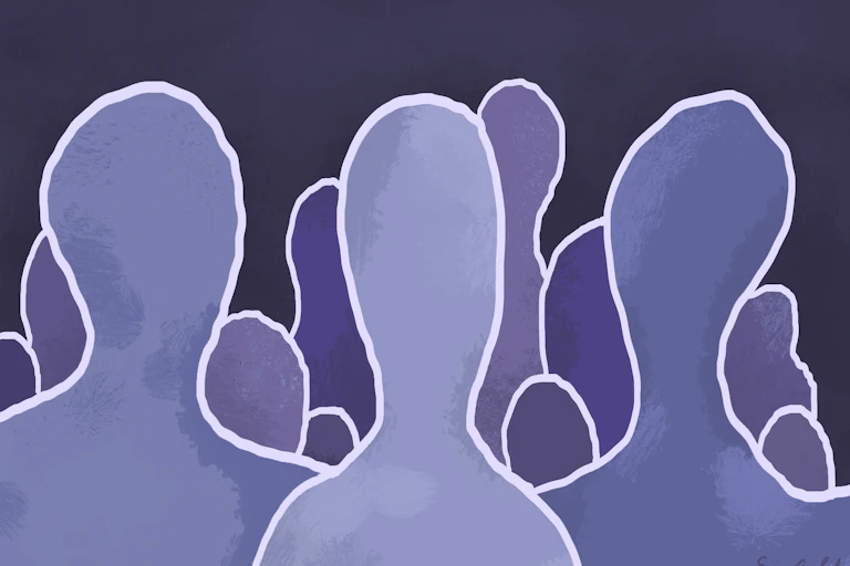 A group of faceless silhouettes