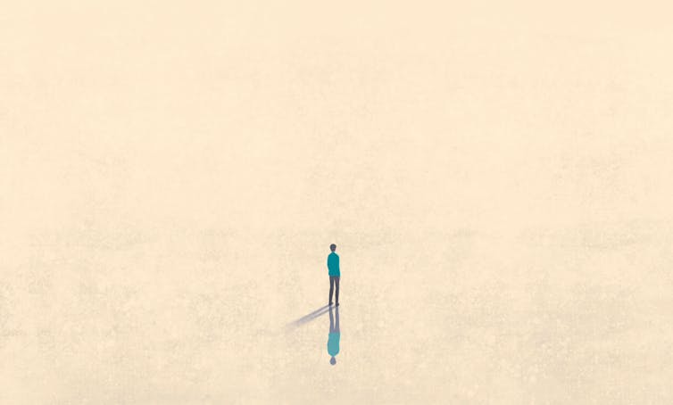 An illustration of a person alone.
