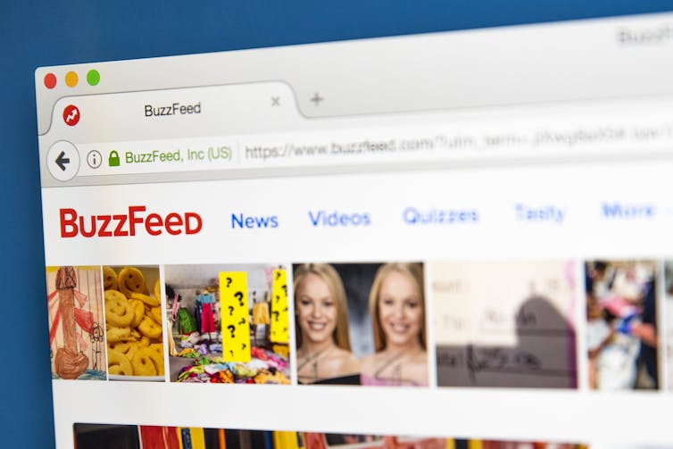 Buzzfeed's homepage