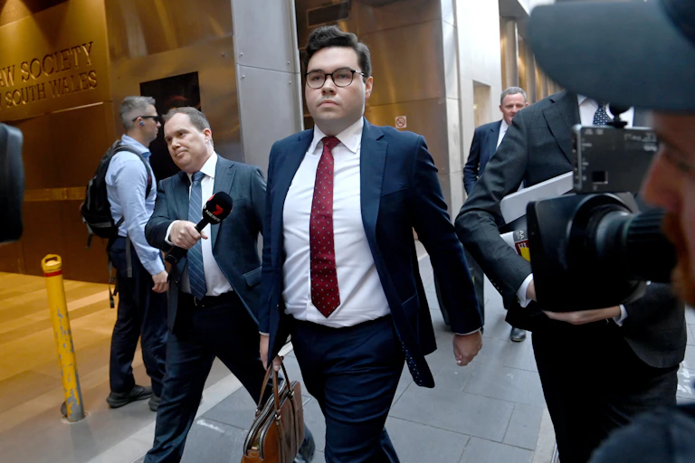 Bruce Lehrmann leaving the NSW Federal Court in Sydney