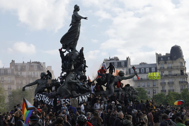Place de la Nation à Paris lors de la mobilisation du 1er mai 2023.