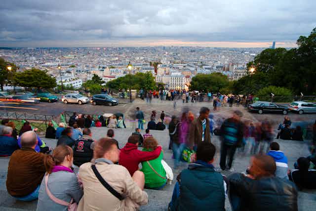 A view over Paris from the steps of Montmartre.
