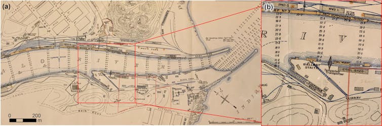 Historical map of the Port of East London, South Africa.