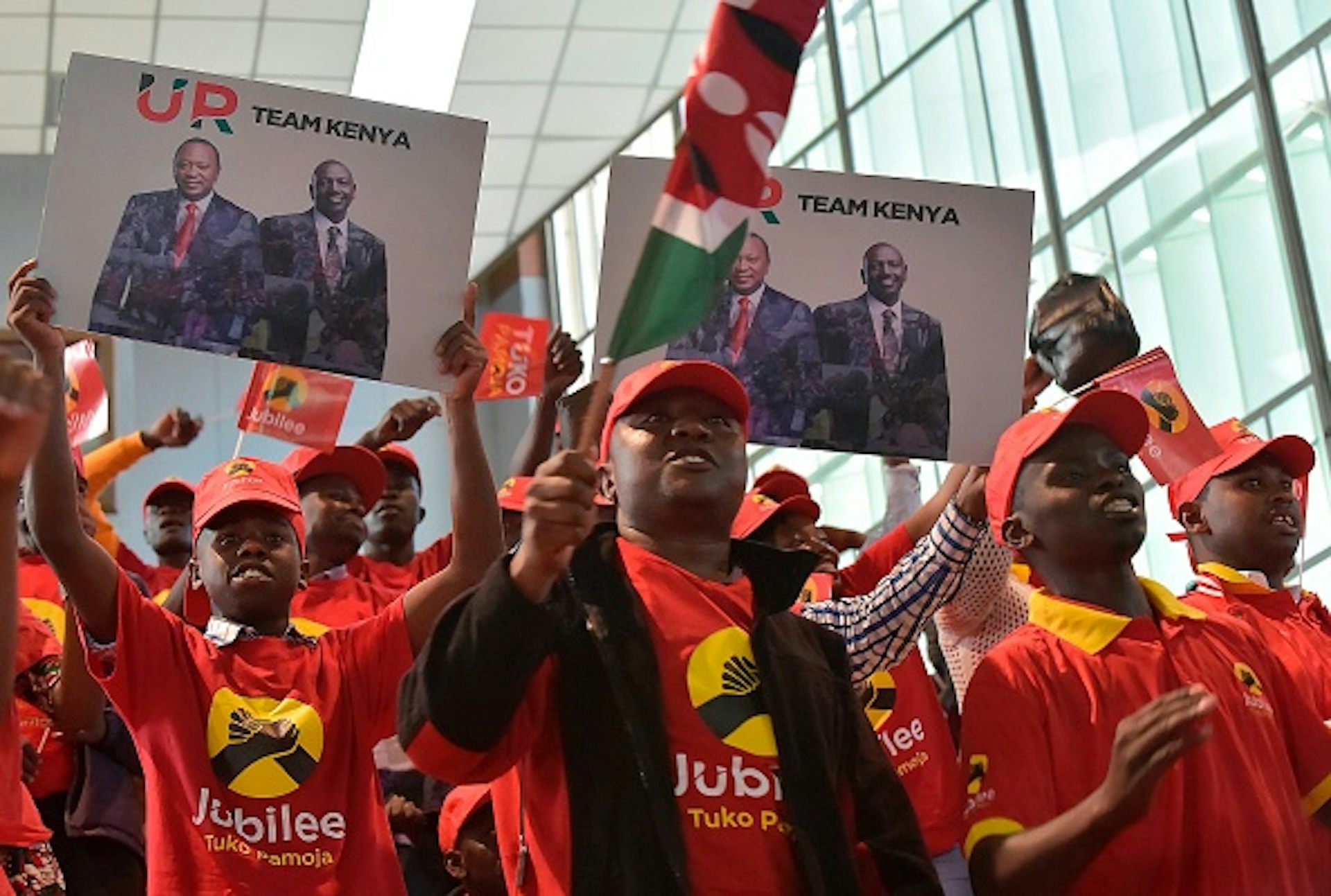 Supporters at the launch of the Jubilee Party manifesto in Nairobi, Kenya, in June 2017.