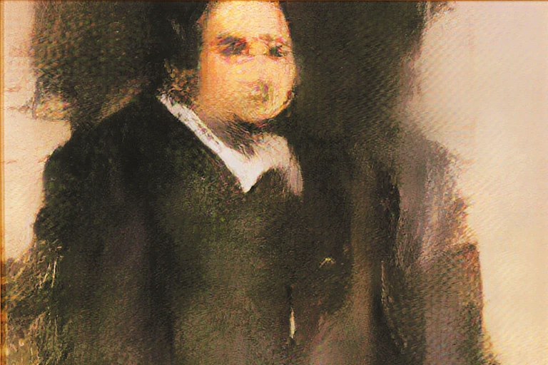 Le portrait d'Edmond de Belamy, œuvre d'art créée par une IA.
