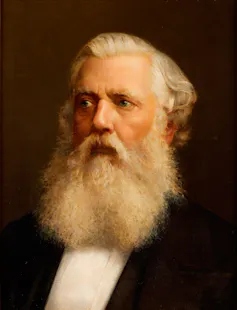 Portrait of Austen Henry Layard with full white beard.