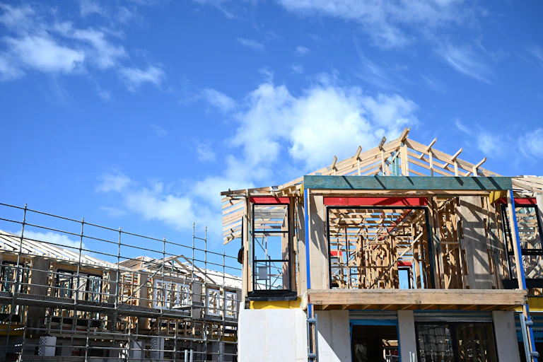 Housing construction in Marsden Park, west of Sydney.