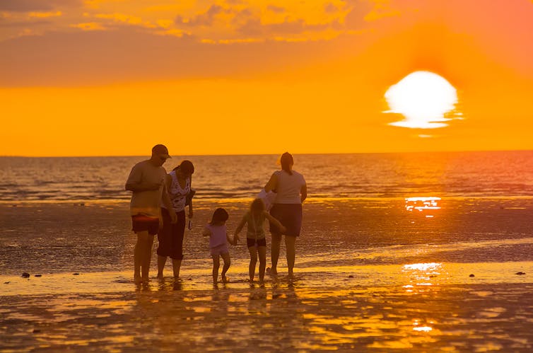 People on a beach in Darwin