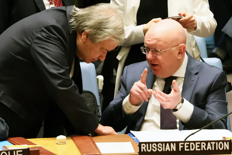 Antonio Guterres et Vassili Nebenzia