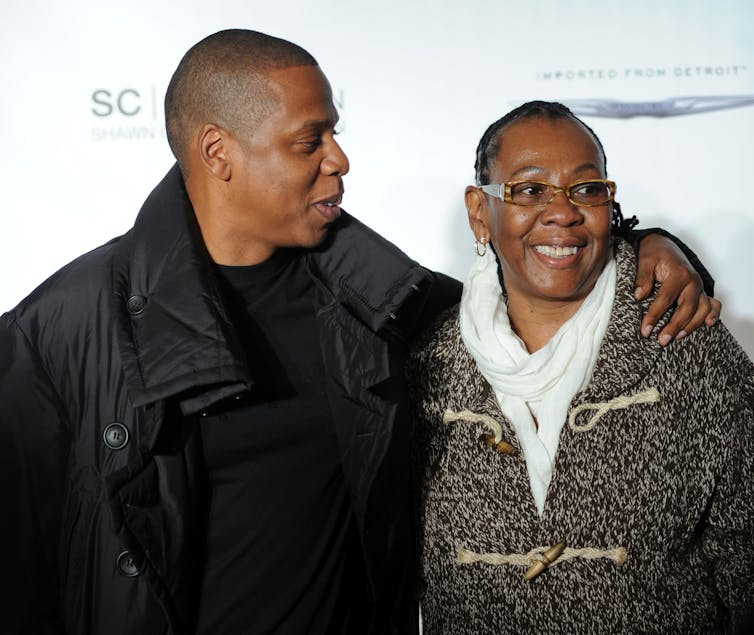 Rapper Jay Z with his mother Gloria Carter