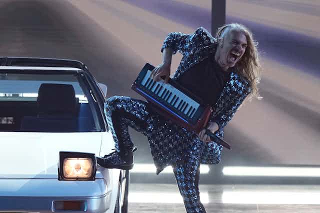 Voyager performs during Eurovision