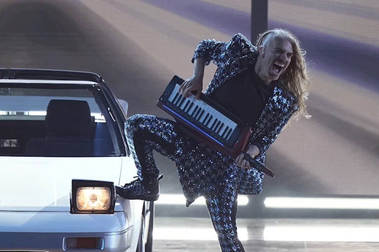 Voyager performs during Eurovision