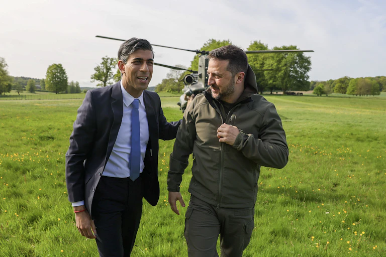 Britain's Prime Minister Sunak meets Ukraine's President Zelensky at Chequers