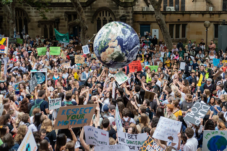 Australian students gather in climate change protest rally in Sydney, School Strike 4 Climate.