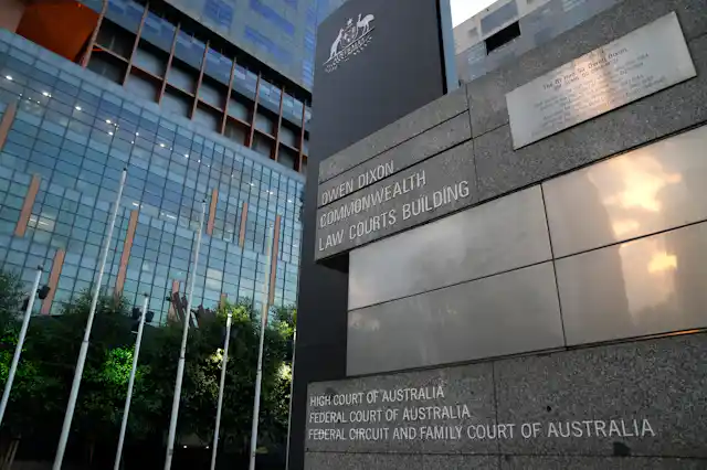 Sign outside court building