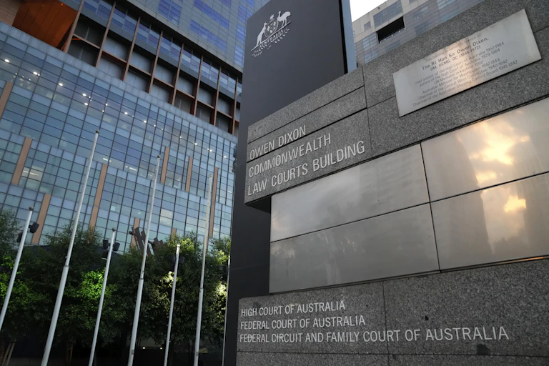 Sign outside court building