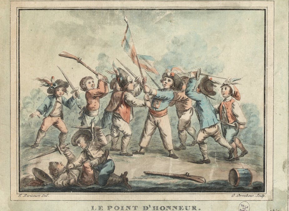 Enfants pendant la Révolution française tenant des drapeaux