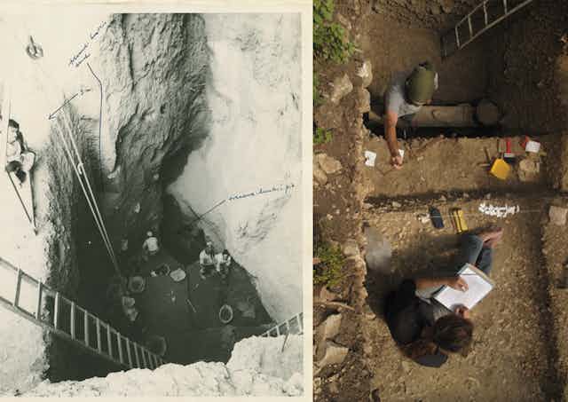 Las dos excavaciones: Ksar Akil (izquierda) y la cueva de Mandrin (derecha).